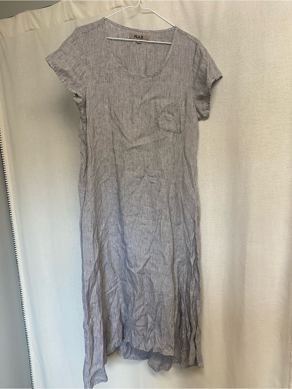 FLAX linen maxi pinstripe dress